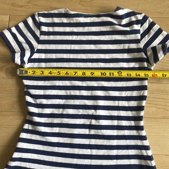 Karen Kane lifestyle navy and white striped shirt size medium made in the USA - Picture 5 of 6